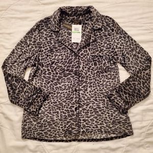 Donna Karan Leopard Print Pajama Top Size L